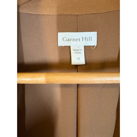 NWOT Garnet Hill Tencel Camel Blazer 12 L Oversized Office Career Casual Preppy - Picture 3 of 11